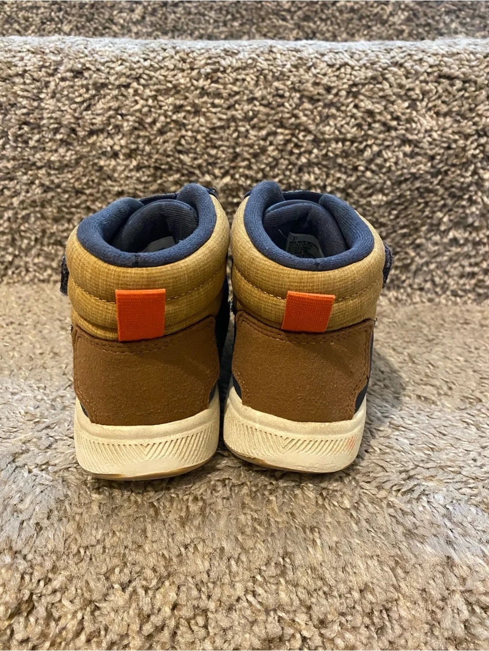 Cat & Jack Navy High-Top Sneakers with Orange Laces